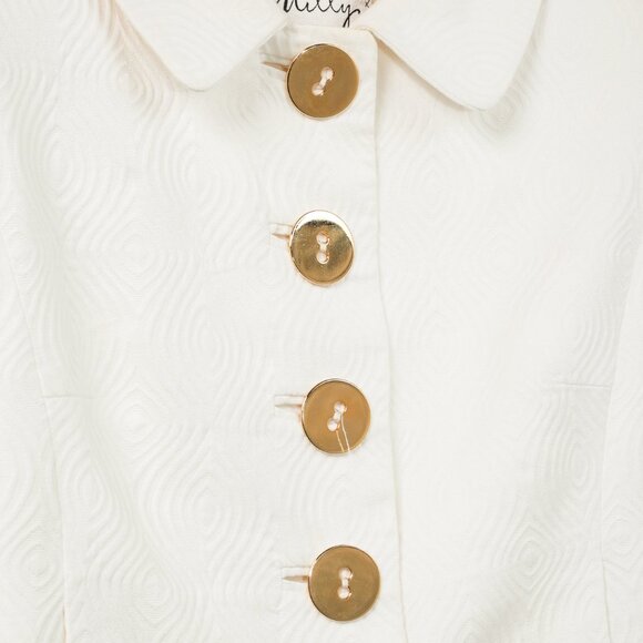 Milly SS/08 Runway White Cotton-Jacquard Cropped Jacket - Picture 5 of 11